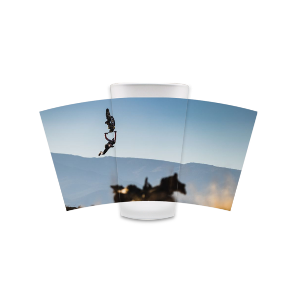 Motocross Frosted Pint Glass - Adam Jones Backflip Indian Air