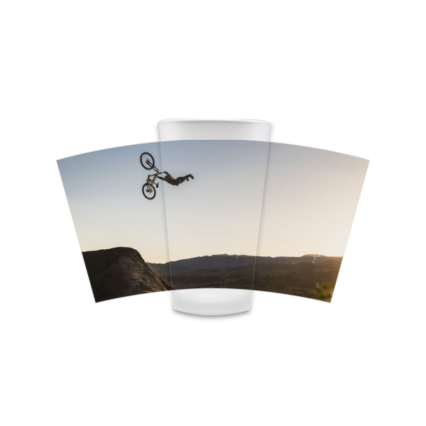 Freeride Mountain Biking Frosted Pint Glass - Adolph Silva