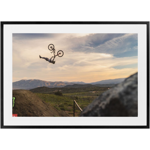 Framed Freeride Mountain Biking Print - Dj Brandt Superflip