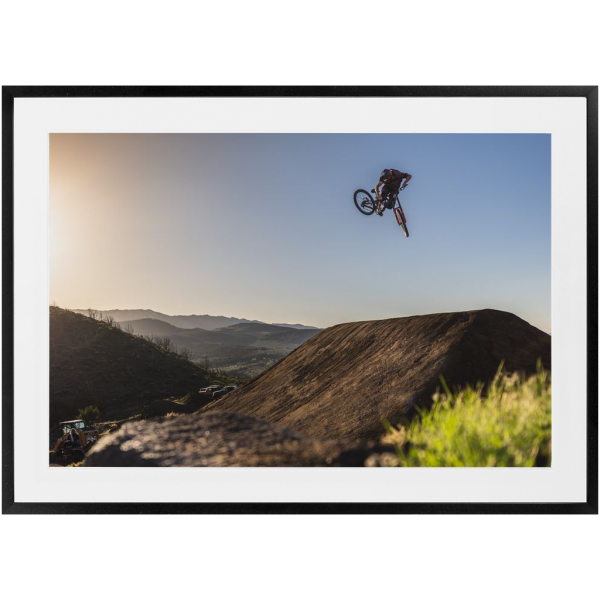 Framed Freeride Mountain Biking Print - Hayden Zablotny Sunset Whip