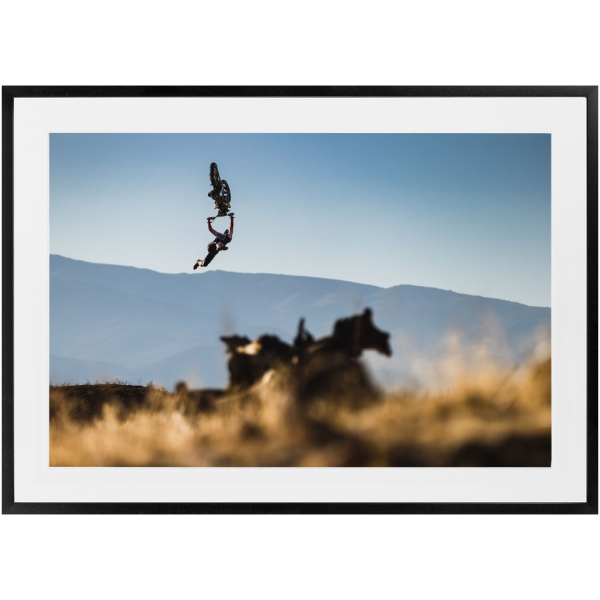 Framed Motocross Art Print - Adam Jones Backflip Indian Air