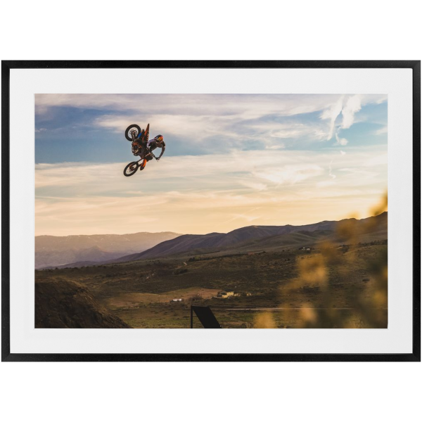 Framed Motocross Art Print - Tyler Bereman Sunset Whip