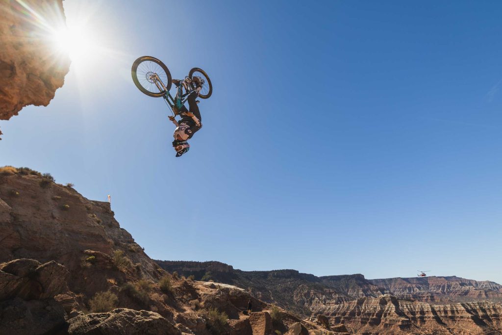 Red Bull Rampage Photo of Adolph Silva by professional mountain bike photographer Ryan Cleek