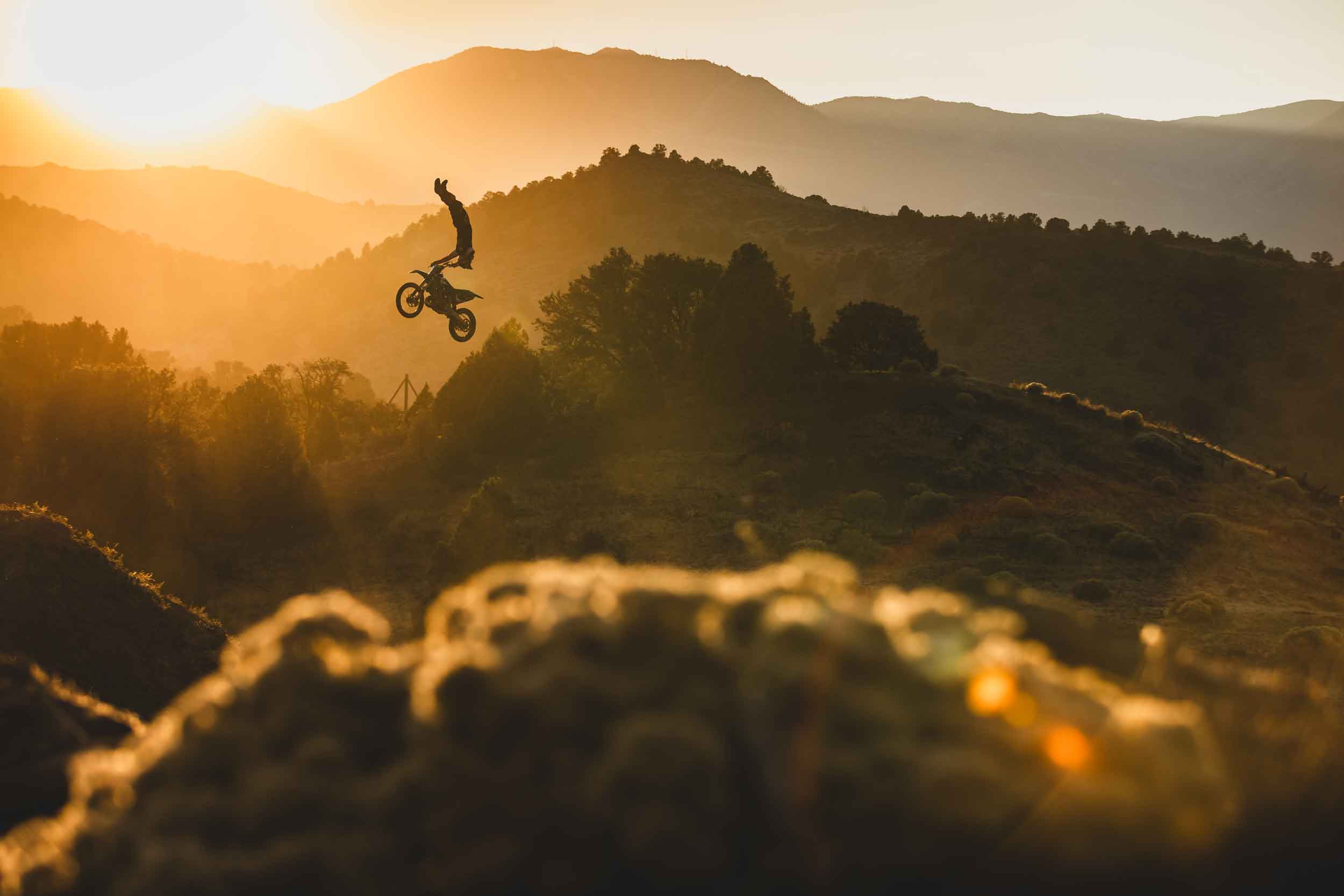 14-Reno-adventure-sports-photographer Pro FMX rider, Adam Jones, doing a trick at sunset in Reno, NV. Photo by Ryan Cleek