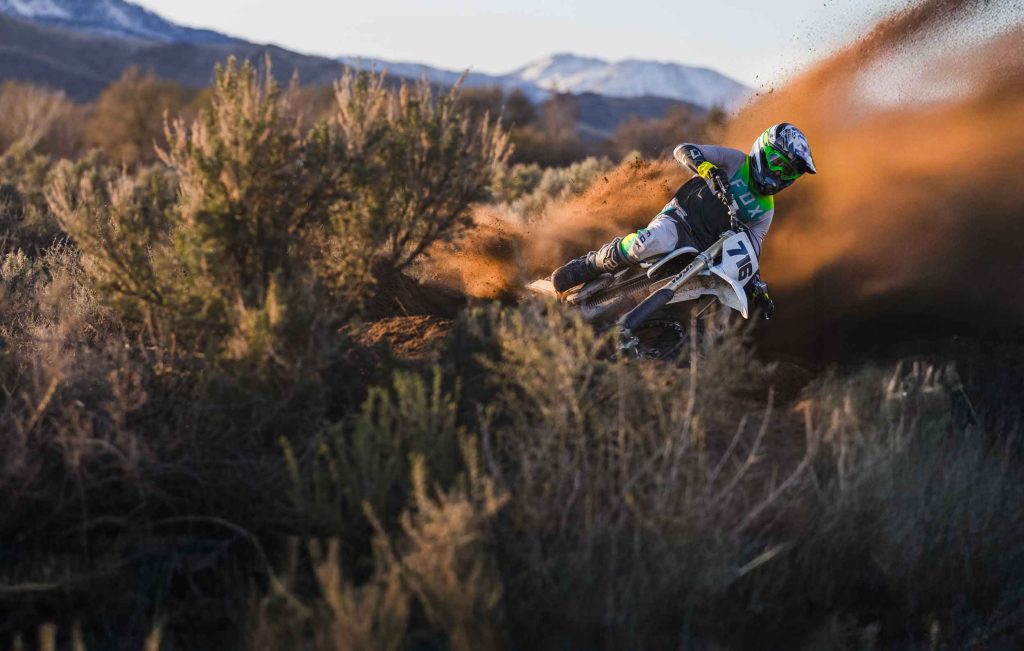Stark Varg electric dirt bike photo shoot by Ryan Cleek. Action sports photography and video production