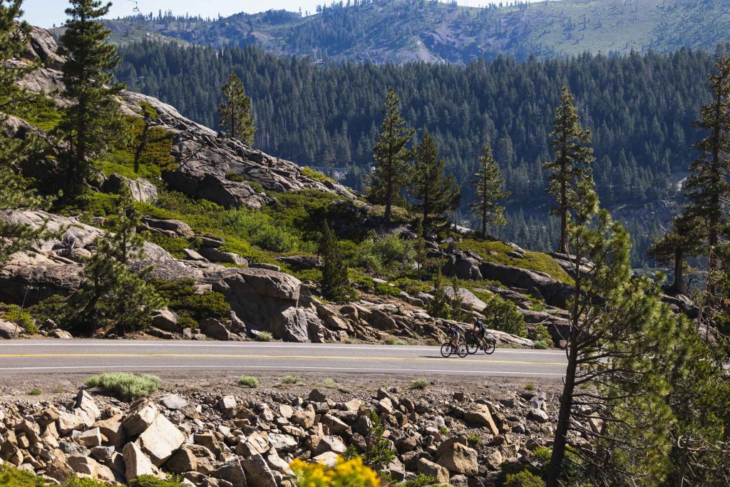 Road bike photo shoot for Shady Rays sunglasses in Lake Tahoe, CA