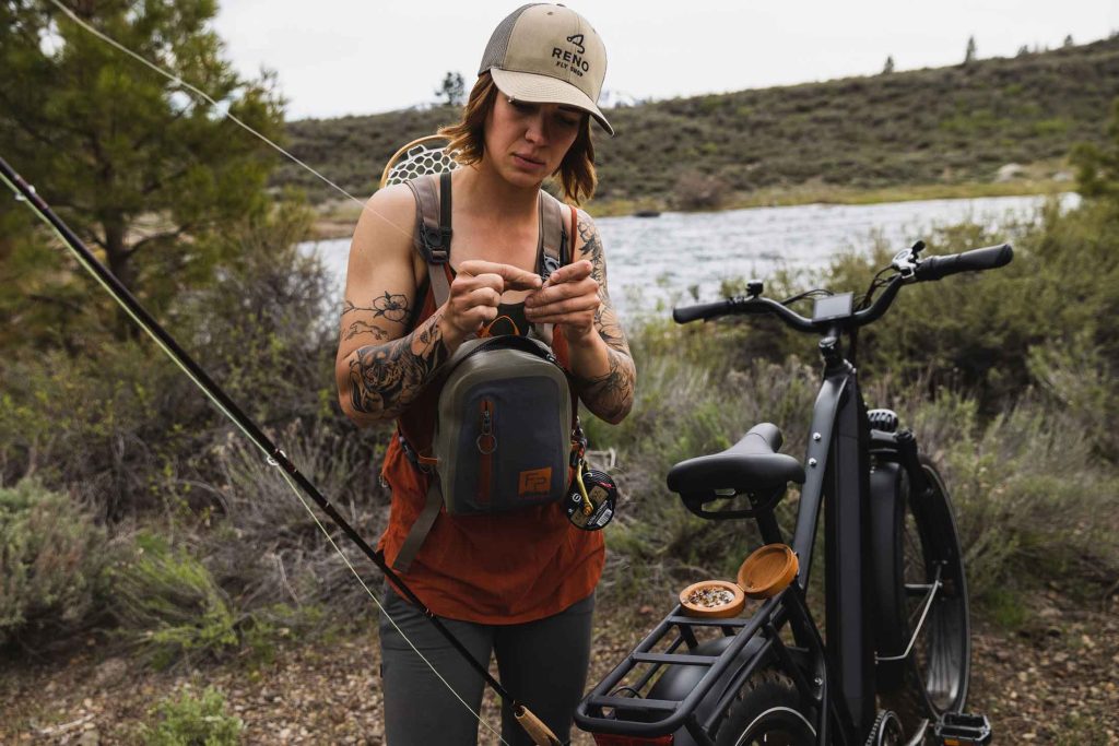 Fly fishing photo shoot for Dirwin E-bikes