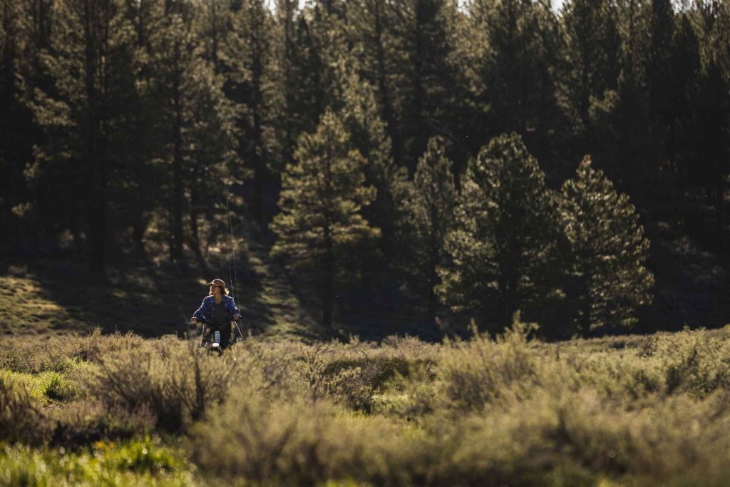 Fly fishing photo shoot for Dirwin E-bikes in Lake Tahoe, CA