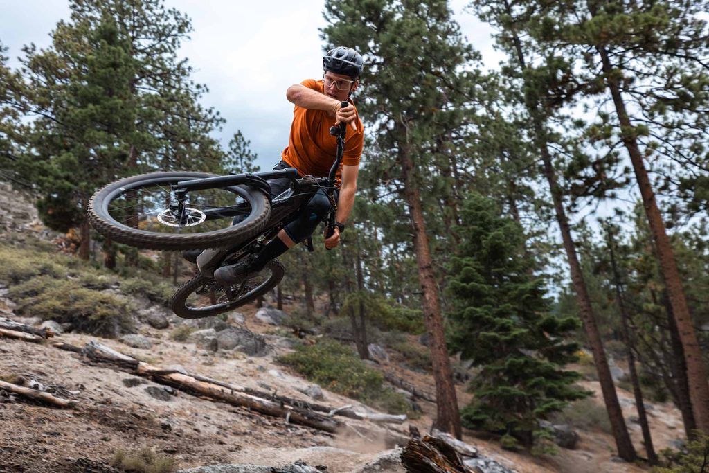 Specialized Levo action photo from an e-MTB production in the Lake Tahoe mountains